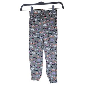 H&M Girls Butterfly Print Jogger Pants Size 5T | Elastic Waist Cozy Soft